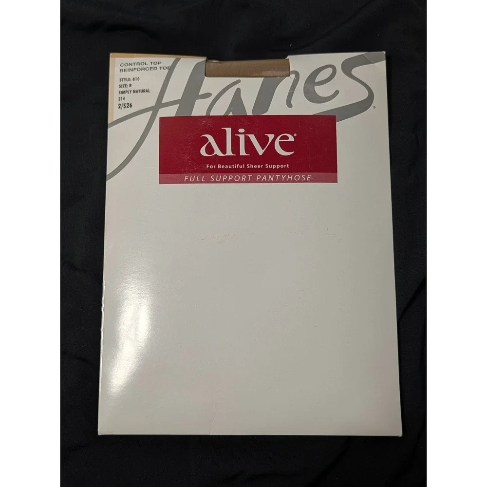 Hanes Alive Full Support Control Top Pantyhose‎ - Size B, Simply Natural